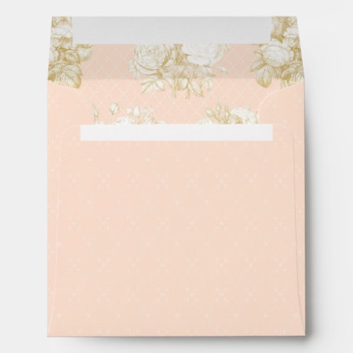 Elegant French Floral Toile Pink Gold Baby Square Envelope