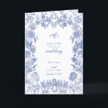 Elegant French Floral Wedding Order of Service Program<br><div class="desc">An elegant vintage rustic French blue floral monogram wedding design. A simple monogrammed design that uses your initials to create an elegant classic monogram. A charming French blue and white vintage style wedding design with classy script typography. An elegant flower wedding order of service program card design with modern elements....</div>