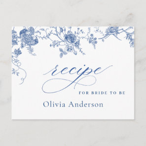 Elegant French Garden Bridal Shower Recipe Card