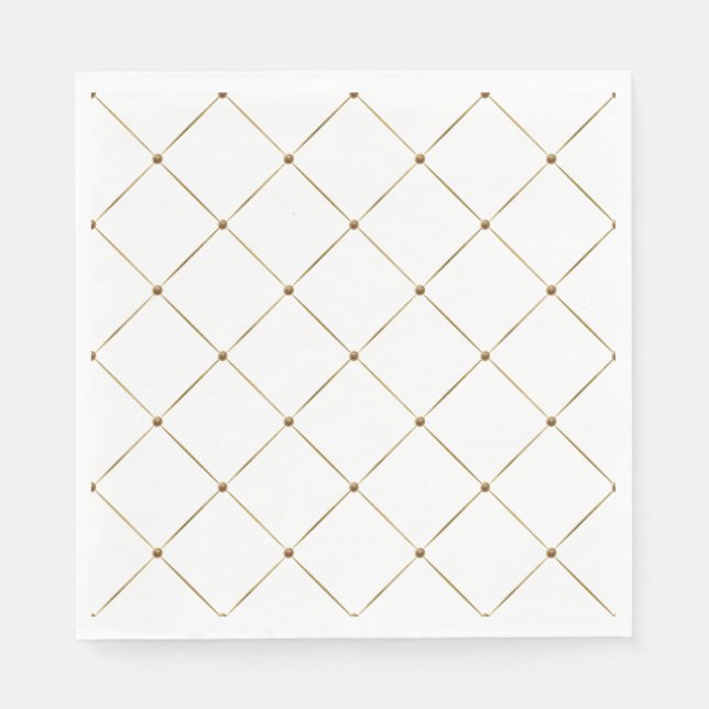 Elegant French Harlequin Black Gold Classic Napkins (Front)