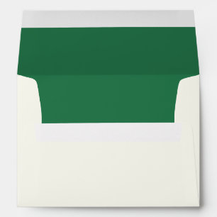 Elegant French Horn Christmas Green Inside Envelope