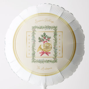 Elegant French Horn Christmas Irish Cream Balloon