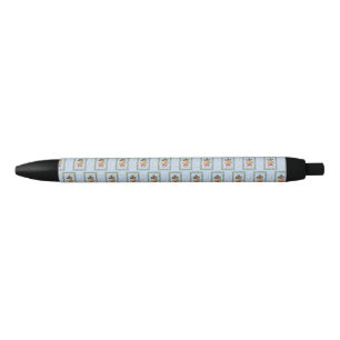 Elegant French Horn Christmas Light Blue Pen