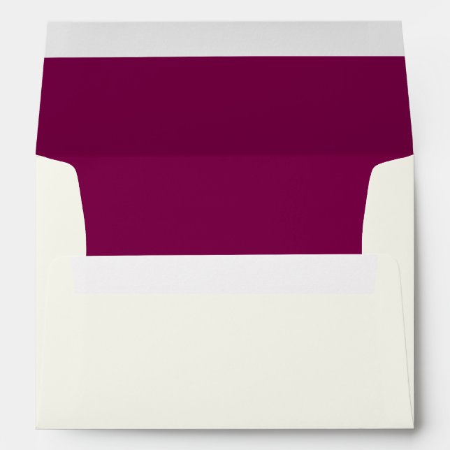 Elegant French Horn Christmas Purple Inside Envelope (Back (Bottom))