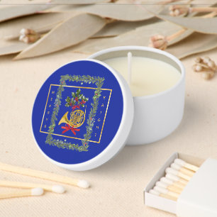 Elegant French Horn Christmas Royal Blue Mini Candle Favors