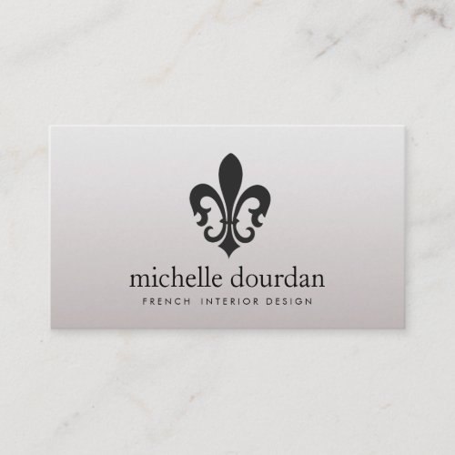 Elegant French Interior Designer Fleur De Lis 2 Business Card