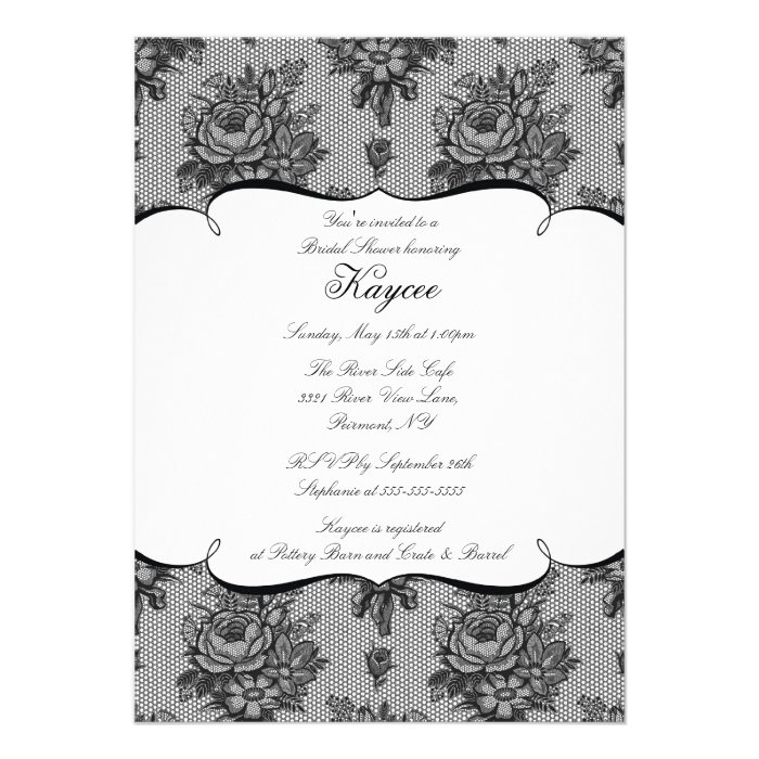 Elegant French Lace Bridal Shower Invite