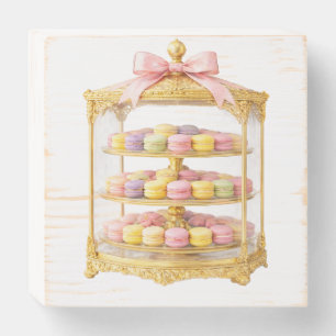 Elegant French Macaron Display Case Wooden Box Sign