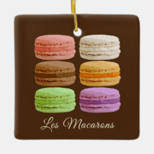 Elegant French Macarons - Associated Flavors Ceramic Ornament