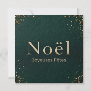 Elegant French Noel Joyeuses Fetes Christmas Holiday Card