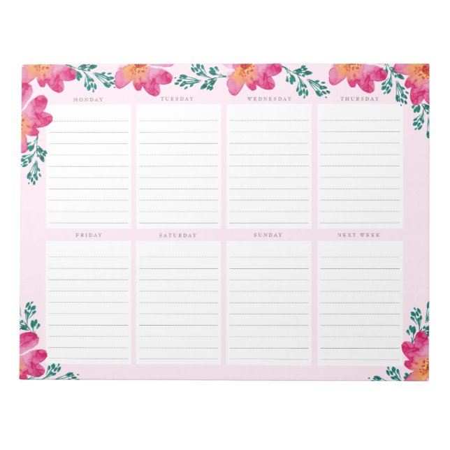 Elegant French Pink Business Personalized Trendy Notepad (Front)