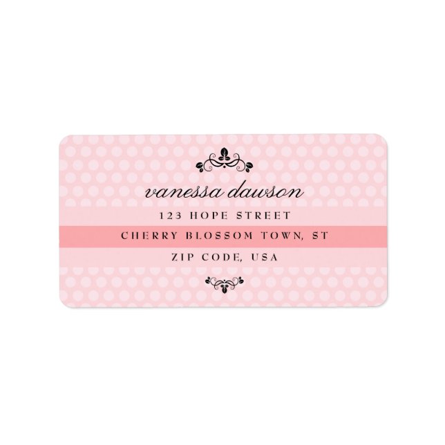 Elegant French Pink Dot Simple Personalized Trendy Label (Front)