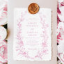 Elegant French Pink Toile Floral Wedding Invitation