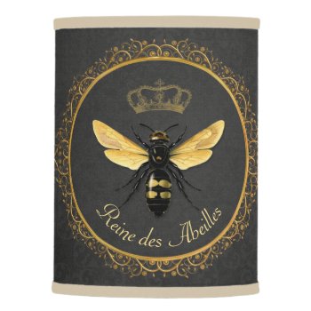 Elegant French Queen Bee Gray Gold Yellow Lamp Shade by HydrangeaBlue at Zazzle