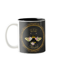 Elegant French Queen Bee Pink Roses Gray Gold