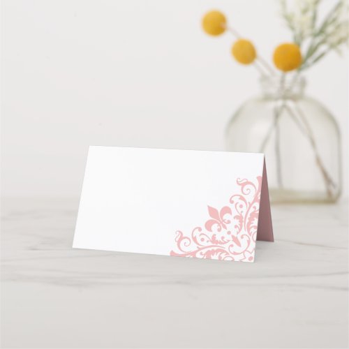 Elegant French Regency Pink Fleur de Lis Wedding Place Card