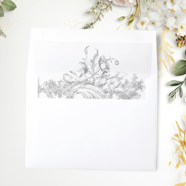 Elegant French Rococo Floral Envelope Liner (Creator Uploaded)