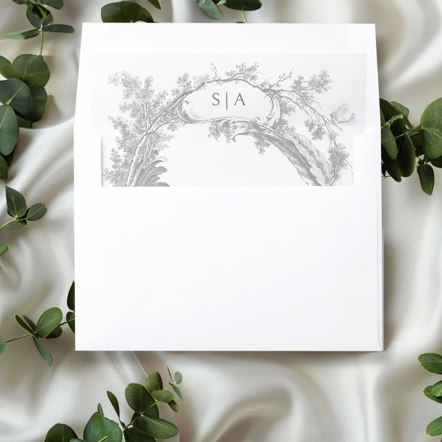 Elegant French Rococo Floral Envelope Liner (Creator Uploaded)