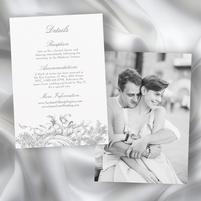 Elegant French Rococo Floral Frame Enclosure Card (Creator Uploaded)