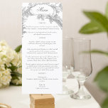 Elegant French Rococo Floral  Menu<br><div class="desc">This classic suite of historic decorative designs is inspired by the 18th century etchings of French court painter Alexis Peyrotte,  featuring light gray on white acanthus leaves,  ornate scrolls,  flowers and trees. Includes editable text fields for your menu options.</div>