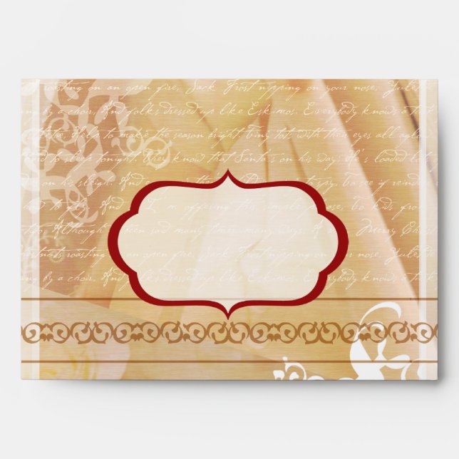Elegant French Romance Holiday Envelope (Front)