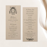 Elegant French Roses Crest Kraft Paper Wedding Program<br><div class="desc">Elegant French Roses Crest Wedding Program. Kraft Paper Wedding Order of Service. Vintage Floral Wedding Monogram Crest.</div>