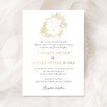 Elegant French Roses Floral Monogram Crest Wedding Foil Invitation<br><div class="desc">Elegant French Roses Floral Vintage Crest Wedding Invitation. Traditional Wording Wedding Invitation,  Floral Wedding Monogram Crest</div>