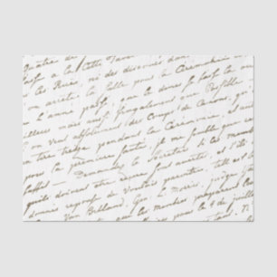 Elegant French Script Gold Vintage Tissue Paper