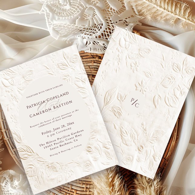 Elegant French Victorian Ivory Floral Wedding Invitation (Creator Uploaded)