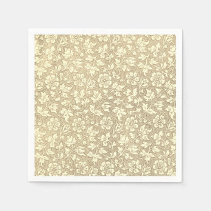 Elegant French Vintage Beige Cream Floral Pattern Napkins