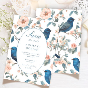 Elegant French Vintage Blue Chinoiserie Wedding Save The Date