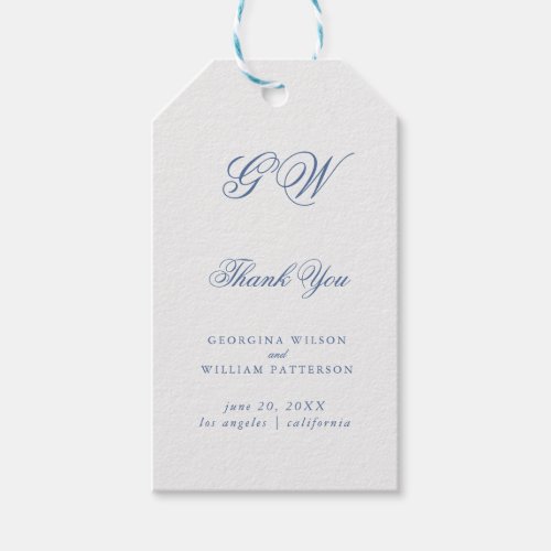 Elegant French Vintage Blue Floral Jouy Gift Tags