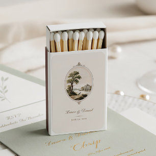 Elegant French Vintage Chateau Wedding Matchboxes