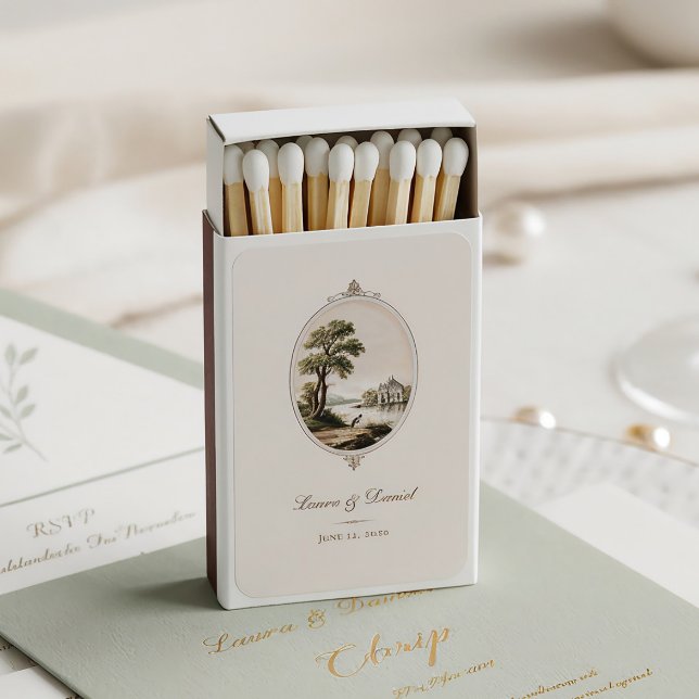Elegant French Vintage Chateau Wedding Matchboxes (Creator Uploaded)