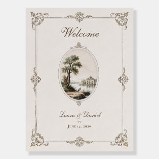 Elegant French Vintage Wedding Welcome Sign