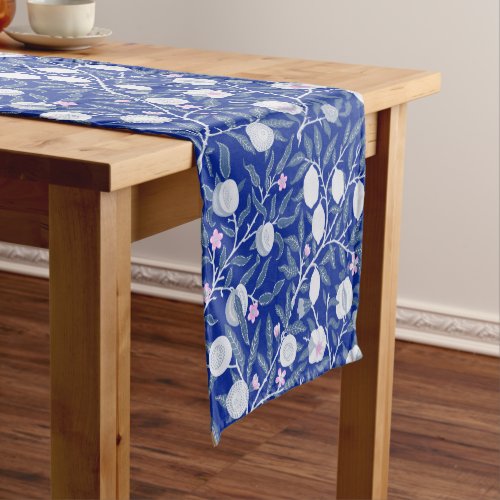 Elegant Fresh Blue Lemon vines pattern Short Table Runner