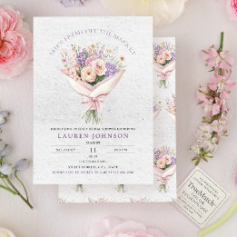 Elegant Fresh Off the Market Floral Bridal Invitation