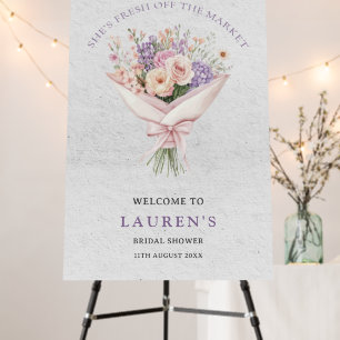 Elegant Fresh Off the Market Floral Shower Welcome Foam Board