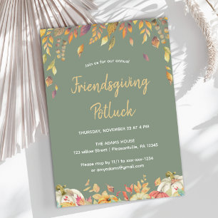 Elegant Friendsgiving Dinner Invitation