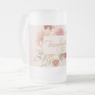 Elegant Friendsgiving Entertaining Frosted Glass Beer Mug