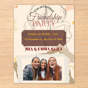 Elegant Friendship Party Celebration with Photo Acrylic Enclosure Card