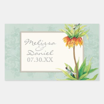Elegant Fritillaria N Dragonfly Favor Gift Sticker by AudreyJeanne at Zazzle