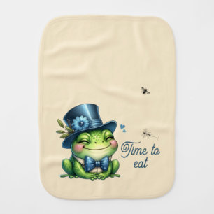 Elegant Frog- Time to eat Baby Burp Cloth