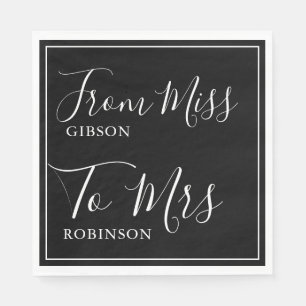 Elegant From Miss to Mrs Bridal Shower Napkins