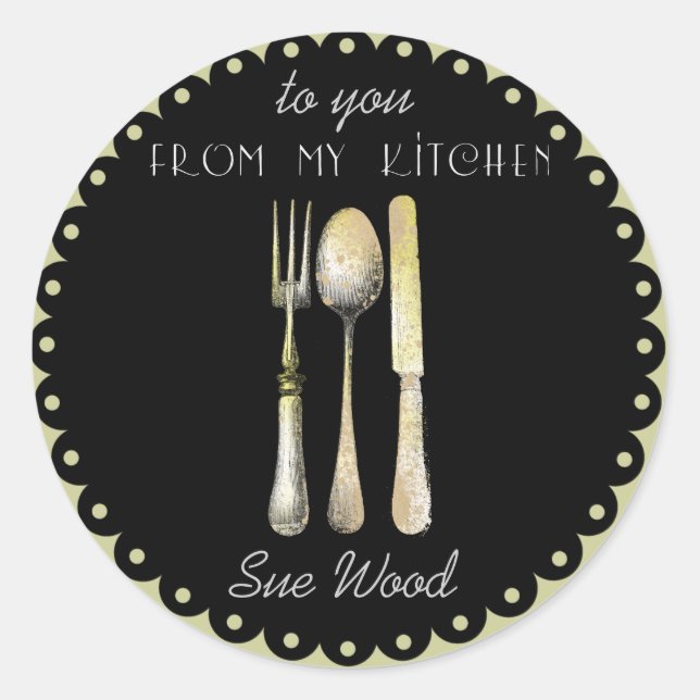 Elegant "From My Kitchen" Gift Labels (Front)