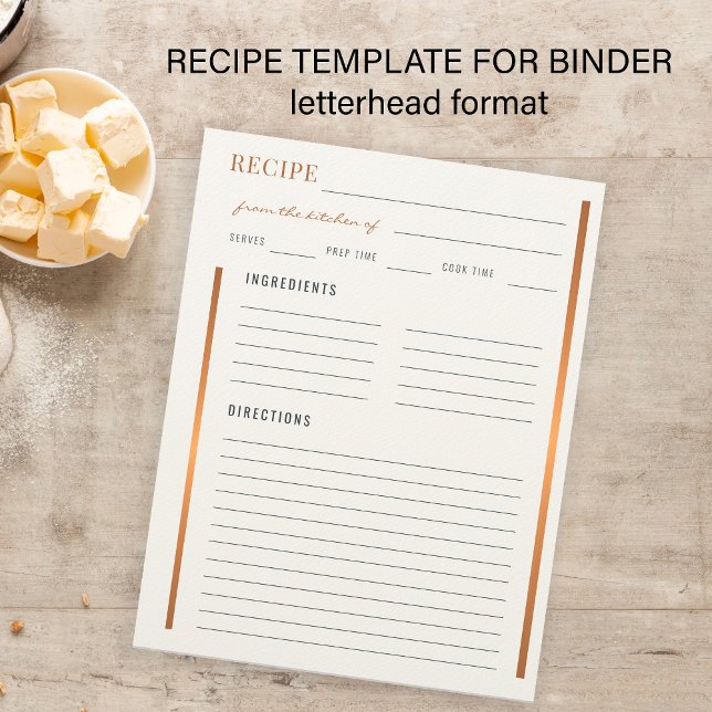Elegant from the kitchen of gold cook blank recipe letterhead (Creator Uploaded)