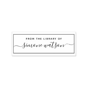 Elegant From The Library Of Custom Name Script Rubber Stamp