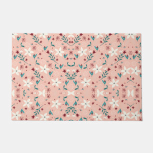 Elegant  Froral  Pink Door Mat 