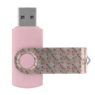 Elegant froral Pink Flash Drive
