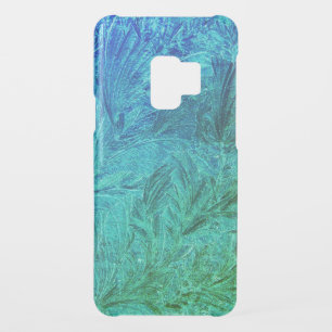 Elegant Frosted Blue Green Leaves Pattern Uncommon Samsung Galaxy S9 Case